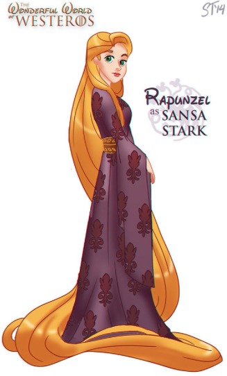 Rapunzel as Sansa Stark